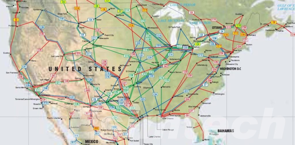 US pipeline maps